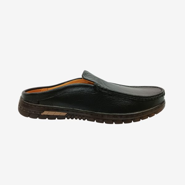 Black Leather Half Shoe For men