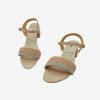 Women's heel sandal with crystal and pearl front strap and ankle buckle – stylish party shoe by Holy