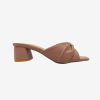 HOLY women's box heel sandal with floral embellishment and layered strap design