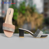 Holy Women’s Crystal Box Heel Sandals – Stylish Ladies Heel Shoes with Rhinestone Design