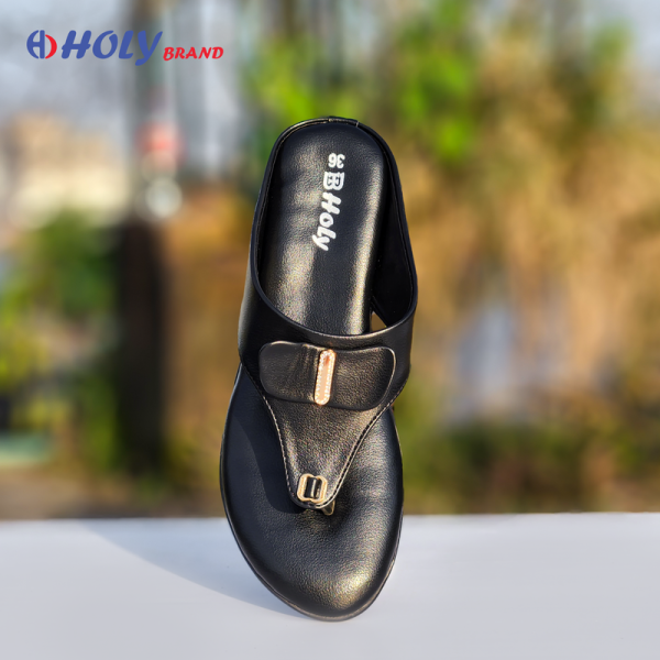 Holy Brand ব্ল্যাক লেদার হিল স্যান্ডেল