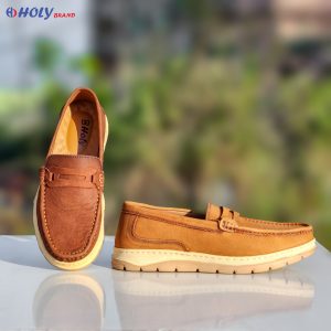 Holy Brand Men’s Premium Brown Leather Loafer Shoe – Stylish and Comfortable in Bangladesh